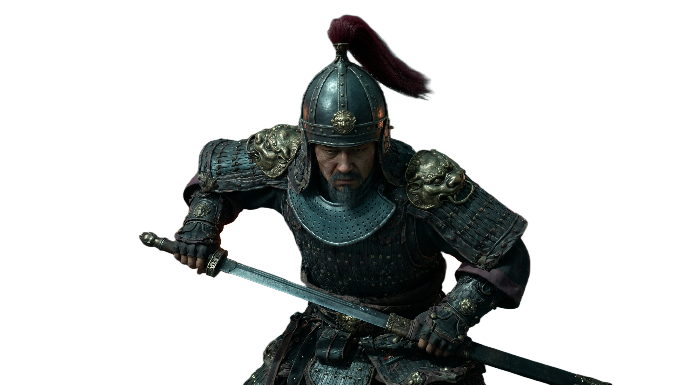 披甲武将角色抠图