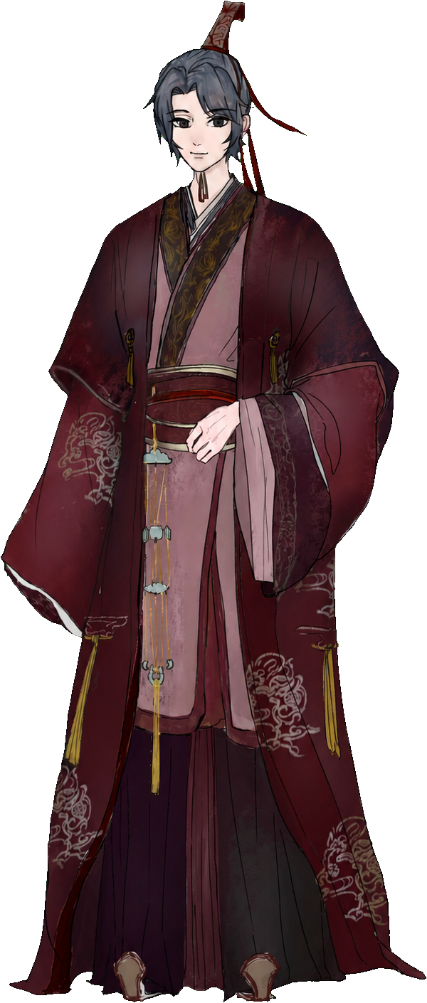 绛红朝服男性角色设定