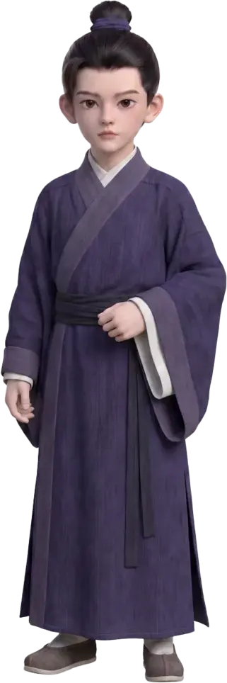 紫色深衣少年服装设定