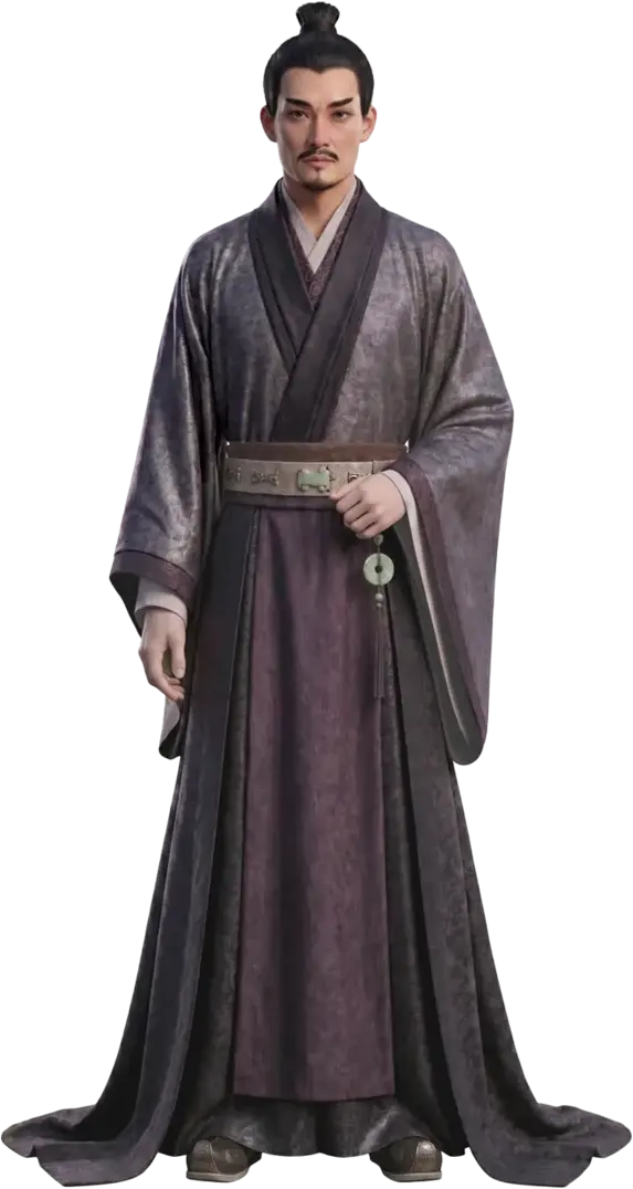 紫灰宽袍男性服装设定